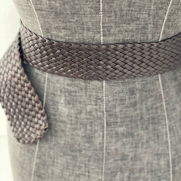 Yves Saint Laurent Brown Basket Weave Woven Belt YSL One Size Fits All Wide Belt - Picture 5 of 5